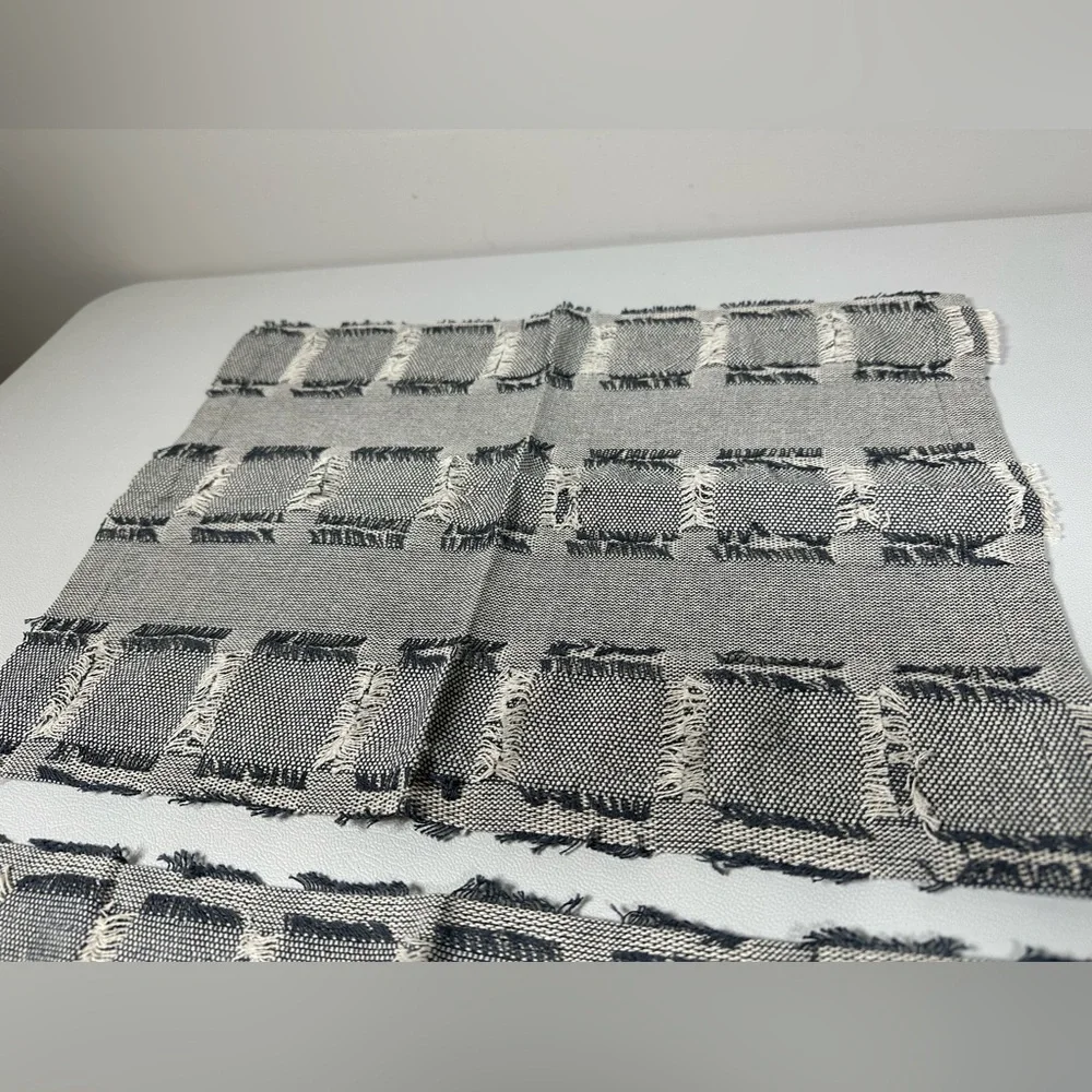 NEW Crate&Barrel Thatcher Fringe Placemat 2pc Set